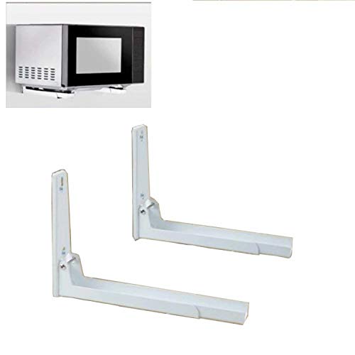 Foldable Stretch Shelf Rack Wall Mount Kitchen Microwave Oven Stand Bracket Microwave Oven Wall Mounting Brackets - White