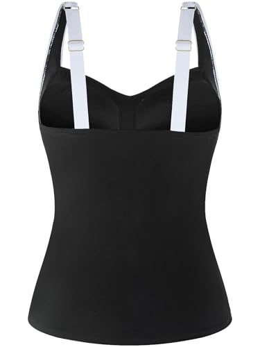 Ocean Blues Women's Tummy Control Tankini Top with Twist Front Wire-Free Molded Cups Swim Top2