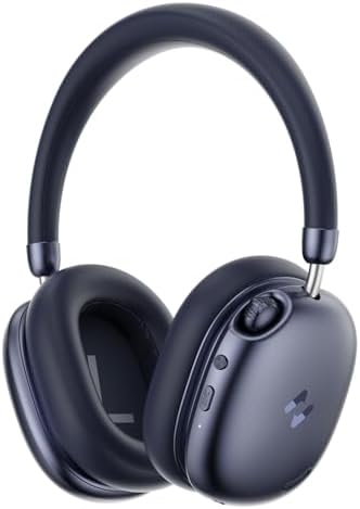 havit Hybrid Adaptive Active Noise Cancelling Headphones Wireless Space S1, Over Ear Headphones, Bluetooth 6.0, 100H Playtime, LHDC Hi-Res Sound, Custom EQ via App, Travel, Office, Home, Blue