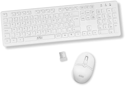 Kit Teclado e Mouse Sem Fio Branco 1.600 DPI com Dongle USB Wirel...