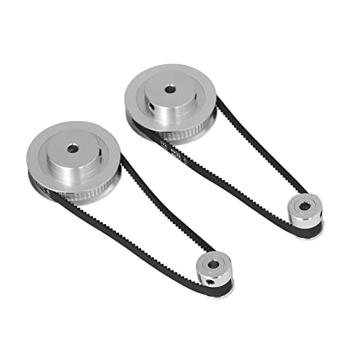 Synchronous Wheel Aluminum Timing Pulley Set 20 Teeth 60 Teeth with 280mm Length 6mm Width Timing Belt for 3D Printer(8mm / 0.31in Bore) 20 teeth 8mm bore timing pulley wheel