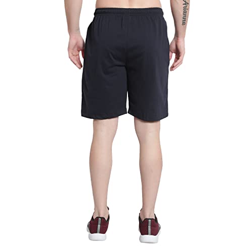 Image of DIA A DIA Men's Cotton Shorts with Zipper Pockets - Elastic Waist with Drawstring, Comfortable Casual & Gym Shorts for Men, Sizes M to 5XL (28-46 Inch Waist), Plus Sizes