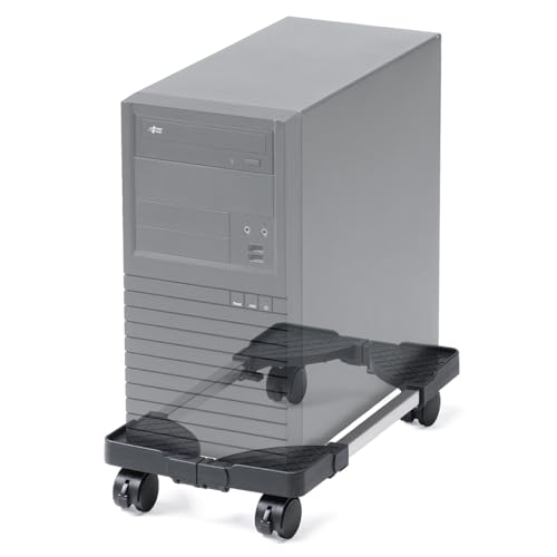 サンワダイレクト CPUスタンド デスクトップ PC 横幅22～34cm 奥行40～52cm 無段階調整 耐荷重50kg キャスター付き ほこり防止 ゲーミングPC 置き台 100-CPU005のサムネイル