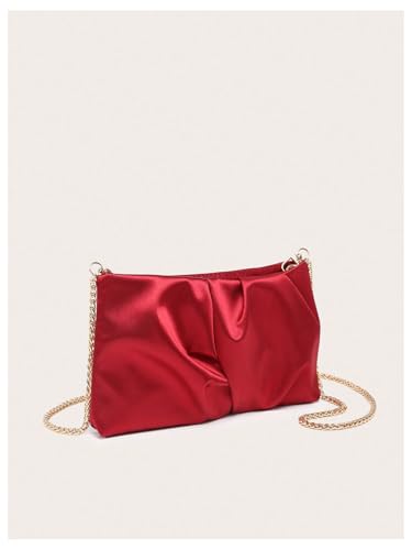 Image of GORGLITTER Women's Evening Bag Birthday Wedding Party Prom Handbag Small Dressy Formal Purse Pleated Satin Clutch