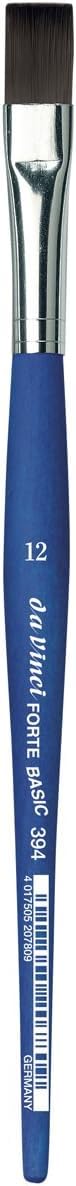 Forte Basic Serie 394 - Pincel plano elástico sintético con mango azul mate, tamaño 2, 4, 8,12