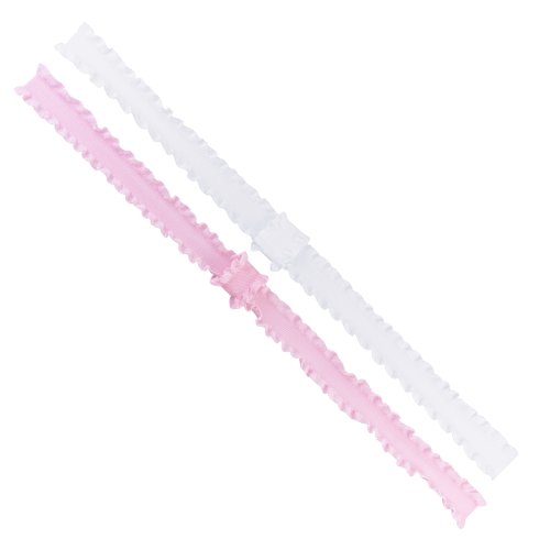 Wee Ones Baby Girls' Two Stretch Ruffle Edge Satin Add-A-Bow