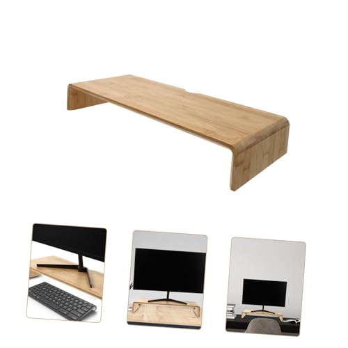 Support d'écran en bambou Toddmomy avec rangement pour bureau - 4