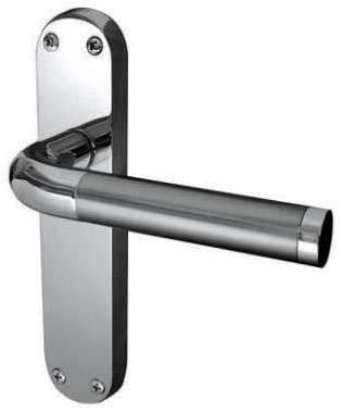 Jedo Curved Door Handle Latchset 185mm X 39mm Polished Chrome/Satin Chrome (6)