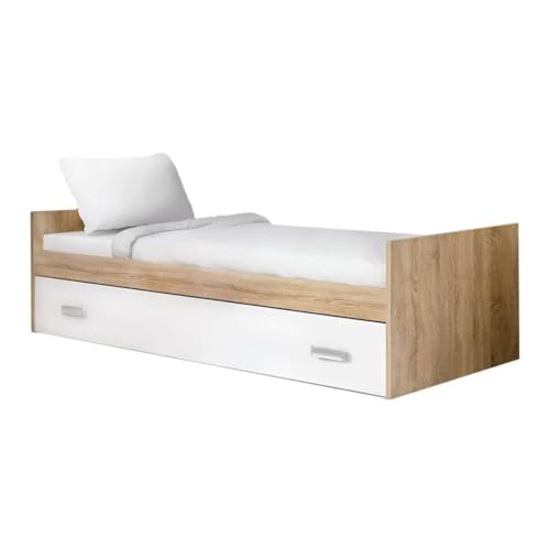 Shiito | Modelo Portobello - Cama Nido con Frontal | Acabado en Cambria-Blanco
