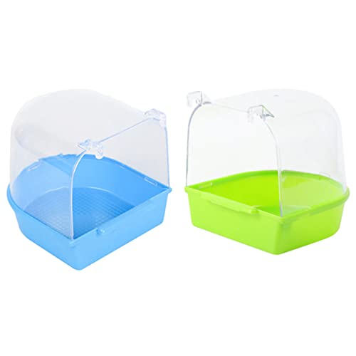 FONDOTIN 2Pcs Parrot Bath Tub Creative Hanging Bird Bathing Accessory Cleaning Basin for Birds for Outdoor Use Promotes Activity and