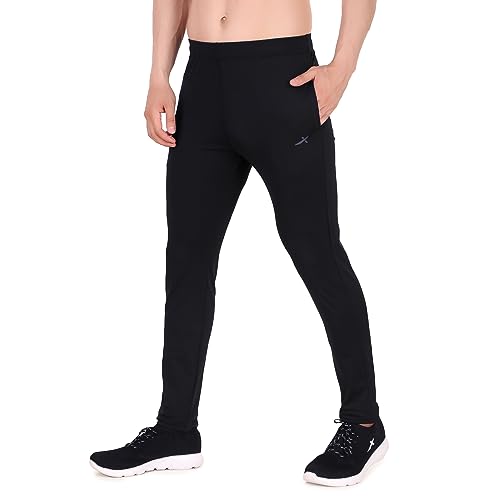 Image of Vector X 4 Way Lycra Mens Track Pant|Boys Polyester Jogger| Gym Workout Slim fit Pants| for Yoga, Running, Sports & Multipurpose Lower for man with 1 Zipper Pocket