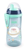 NUK Kiddy Cup Night Trinklernflasche | Schnabeltasse mit Leuchteffekt | 12+ Monate | Auslaufsicher mit harter Trinktülle | Clip und Schutzkappe | BPA-frei | 300 ml | Planeten (blau), 10255678