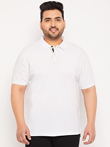 Image of Club York Men Cotton Blend Half Sleeve Polo Neck Solid Plus Size T-Shirt