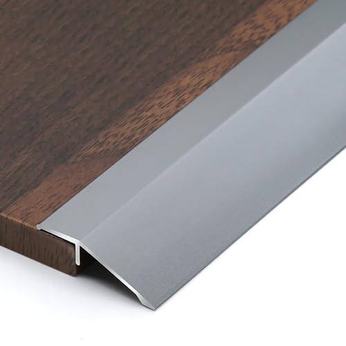 Raouoae Perfil De Transición De Aluminio 90cmx3, Ajustable De 3 A 40mm, para Suelos Y Puertas, Riel De Unión para Acabados Y Moldura De Borde Final, Fácil Instalación(Grau,Breite: 35 mm)