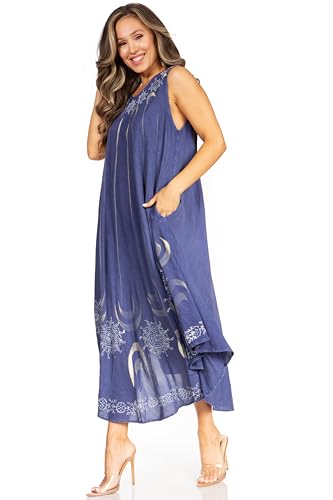 Sakkas Starlight Fourth Women's Tie Dye Caftan Tank Dress/Cover Up Beach Kaftan3