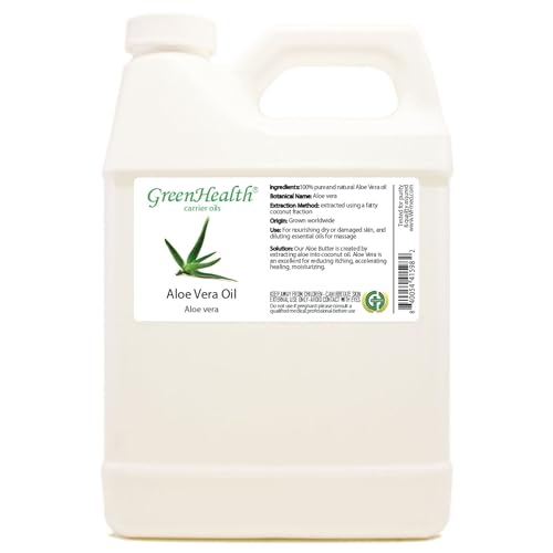 Aloe Vera Oil – 32 fl oz | Bulk Carrier Oil for Skin, Hair & Massage | Natural Moisturizer for Aromatherapy, DIY Skincare & Body Care | Packaged in White Plastic Jug