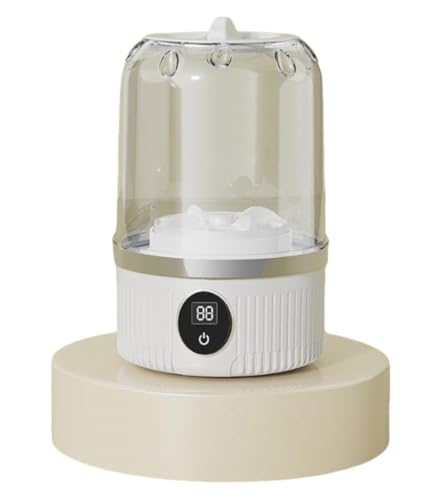 Kiwet超ミニ小型 コンパクト洗濯機 簡易 ポータブル 小型 ミニ 洗濯機 洗濯器 正転・反転 別洗い USB充電式 一人暮らし 下着 靴下 家庭用 旅行 節水・節時間 便利収納 (【リップル超音波洗浄+2大モード】,ホワイト)