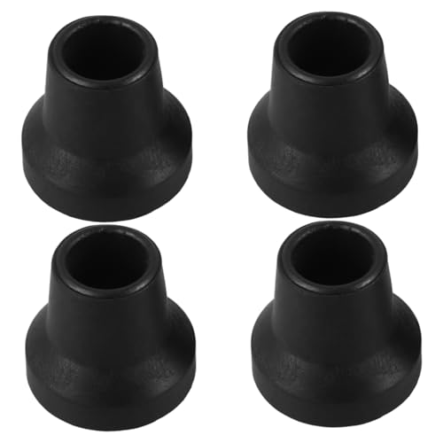 KOMBIUDA 4pcs Crutches Toe Trekking Pole Tips Walking Sticks Shock Absorbing Cane Foot Cover Cane Foot Pad Hiking Cane Tips Hiking Sticks Protectors Rattan Cane Chair Black Rubber