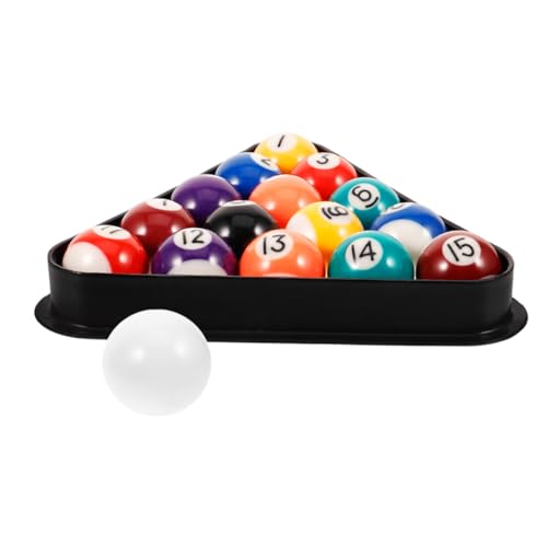GALPADA 17pcs Mini Billiard Balls for Pool Tables Balls with Mini Triangle Rack for Home School and Safe and Portable Billiards Accessories