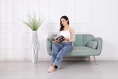 Leewadee Grand Vase A Poser Au Sol 85 cm Haut - Vase De Sol pour Fleur Ou Pampa, Blanc, Résine – Image 3