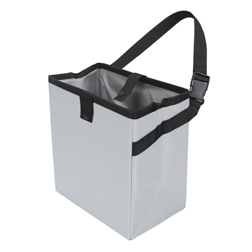 Image of Homelove Car Trash Can, Leak-Proof Waterproof Trash Bin Collapsible Portable Auto Garbage Bag Large Capacity Trashcan Storage Bag Multipurpose Car Organizer Hanging (Light-Gray)