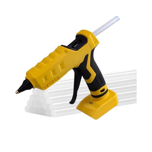 100W Cordless Hot Glue Gun Compatible with Dewalt 20V 60V Battery (Tool Only) High Temp Electric Power Glue Gun with 20PCS Full Size Glue Sticks for Arts Crafts DIY Festival Decor School Home Repair
