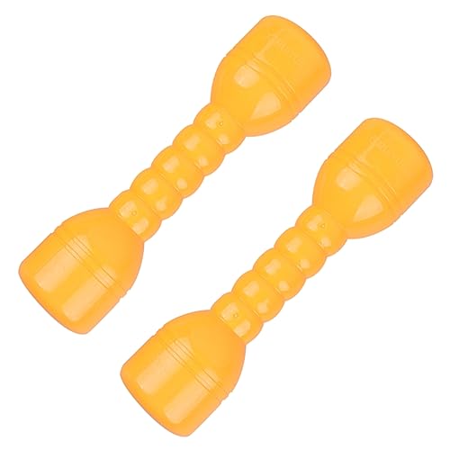 UKCOCO 1 Par Audio Pequeño pesas juguete con mancuernas pequeño barra con pesas mancuernas deportivas de jardín de infantes pesas para jardín de infantes pesas pesas Yellow