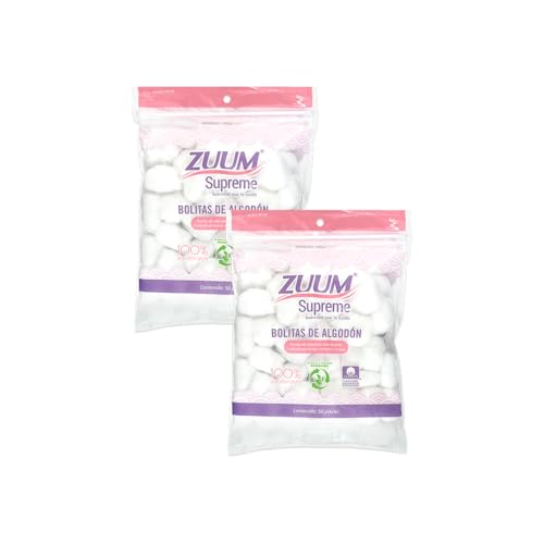 Tapetes Para Baño, Video On Demand ZUUM SUPREME Bolitas de algodón Jumbo | Desmaquillante | Torunda de Algodón 100% fibra de algodón absorbente | Piel limpia y saludable | Uso médico y el...