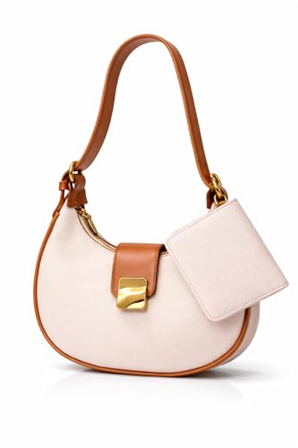 Bolsa Ombro Meia Lua Alça Ajustavel com Carteira (OFF WHITE)