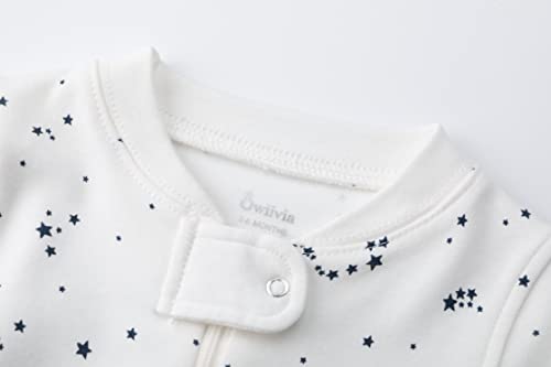 Image of Owlivia Organic Cotton Baby Boy Girl Zip Up Sleep N Play, Footless, Long Sleeve (Size 0-18 Month)