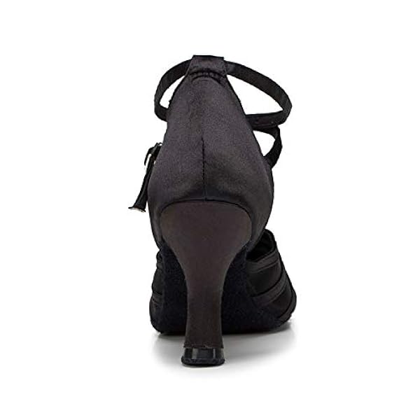 Naudampara Mujer Zapatos de Baile de salón de Baile Latino Tango con tacón Alto y satén de Malla Alta