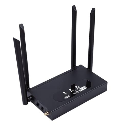 Dpofirs Enrutador WiFi 6 Portátil con Ranura SIM |4G LTE 300Mbps, 32 Dispositivos, Cobertura de 300㎡, 6 Antenas para el Hogar y los Viajes, Fácil Configuración y Seguridad WPA3