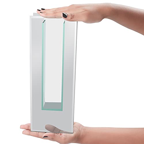 Belle Vous Glazen Bloemen Vaast – 32,7 cm – Grote Rechthoekige Kristal Heldere Planter met Spiegel Beplating Voor Huis/ Kantoor Decoratie en Bruiloften/ Feest Kopstukken Decoraties Houder - Afbeelding 4