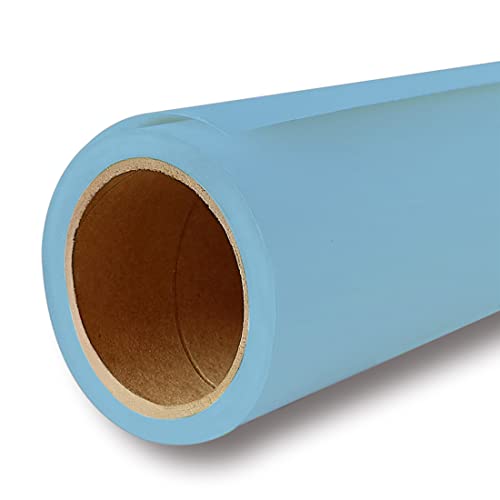 Yizhily Seamless Photography Photo Backdrop Background Paper Roll for Photoshoot 53 inches Wide x 16 feet Long, Lite Blue