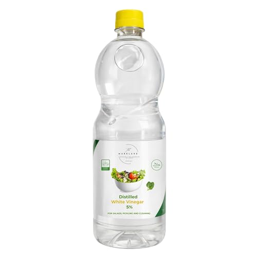 1Lt White Vinegar All Natural Vinegar White Vinegar for Baking Cooking Pickling Cleaning Distilled White Vinegar Food Grade Vinegar for Cleaning Wine Vinegar %5 Acetic Acid