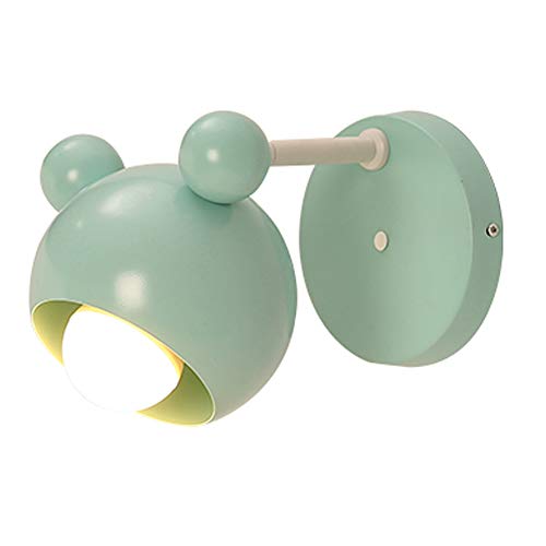 Preisvergleich Produktbild Sohvxe Innenbeleuchtung Mickey Wand-Laterne, Comic Macaron Wandleuchte Wandleuchte, weiß / pink / gelb / grün Kinderzimmer Schlafzimmer Nacht Kreative dekorative Wand-Leuchter-Beleuchtung (Color : Green)