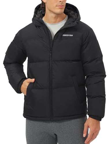 Pioneer Camp Men's Down Jacket 700 Fill Winter Insulated Puffer Jacket Waterproof Puffy Coat with Hood