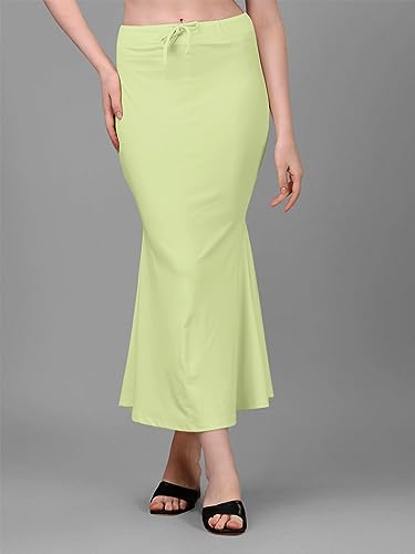 Image of Women's Saree Shapewear Petticoat, Cotton Blend Stretchable Mermaid Skirt, High Waist Tummy Control, Smooth Curve Fit with Adjustable Drawstring