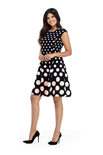 Image of London Times Womens Dresses Cap Sleeve Fit and Flare - Elegant Summer Cocktail Graduation Garden Party Wedding Guest Dress