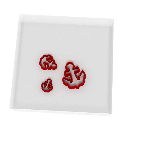 Custom Cutters Mini-Fondant-Ausstecher, 3 Stück: Ankerform, 1,5 cm + 2 cm + 3 cm