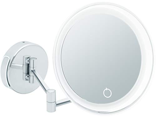 Libaro LED Kosmetikspiegel Siena Vergrößerungsspiegel 7 Fach Wandmontage Dimmerfunktion Auto-Off (mit Batterien) Cover