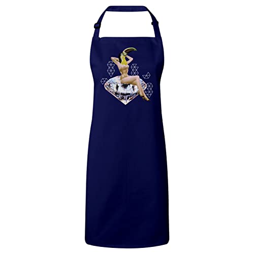 Tablier cuisine premium navy femme toucan diamant vêtement de cuisine artistique