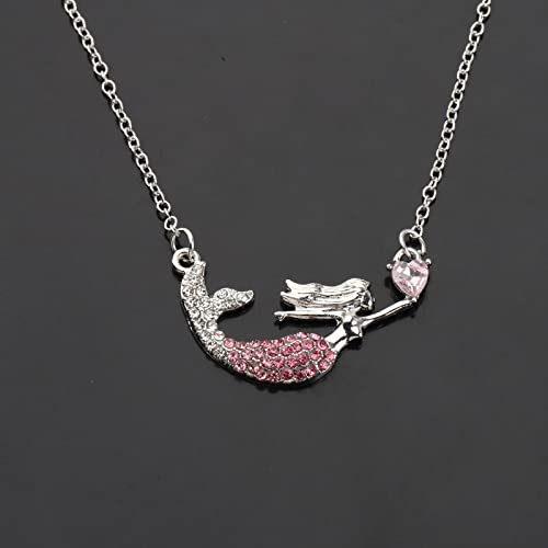 Gzrlyf Magical Mermaid Necklace with Card - Crystal Pendant Jewelry Gift for Mermaid Lovers4