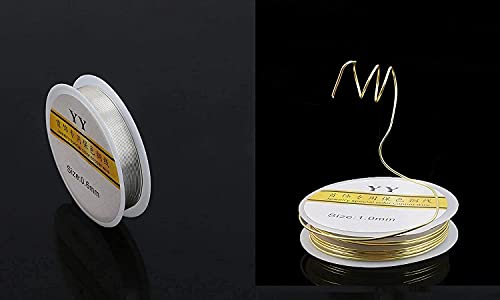 Image of DIY Crafts New 0.3 /0.4 /0.5 /0.6 /0.8 /1MM Silver Gold Copper Wire Craft Beads Rope Beading Wire For Bracelet Necklace Jewelry DIY Accessories (1 Roll, 0.3mm Silver)
