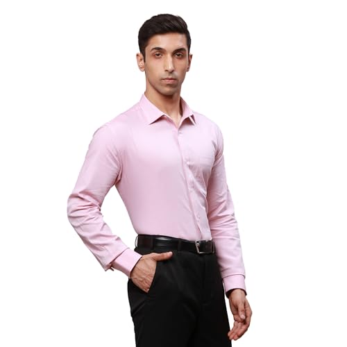 Image of Park Avenue Men's Pure Cotton Structure Pattern Slim Fit Semi Cutaway Collar Full Sleeve Formal Shirt