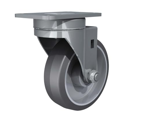 TCH Hardware 4" Swivel Caster with Gray Tire and Aluminum Co...