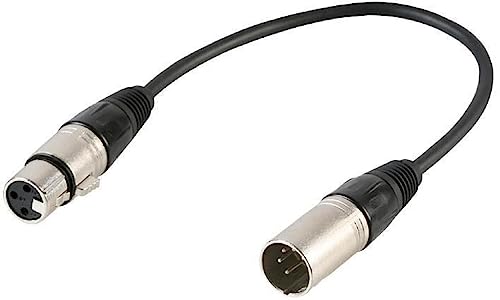 Pulse PLS00348 5 Pin XLR Male to 3 Pin XLR Female DMX Adaptor Lead, 0.22m, black