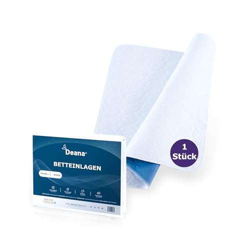 Deana® Waschbare Bettunterlage für Frauen – Inkontinenz, Periode, Schwangerschaft & Wochenbett | Saugstark, Atmungsaktiv, Wiederverwendbar | 1er Set - 75x90 cm Schutzmatte für Matratze & Sofa