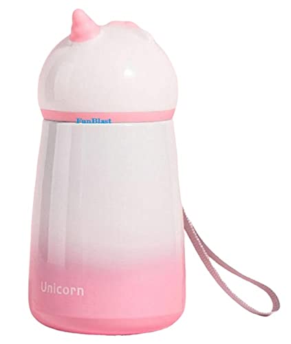 Image of FunBlast Unicorn Water Bottle for Kids, 320 ML Water Bottle for Girls - Stainless Steel Hot and Cold Water Bottle, Leak Proof /Spill Proof Sipper Bottle for Kids, Kids Water Bottle (Pink)