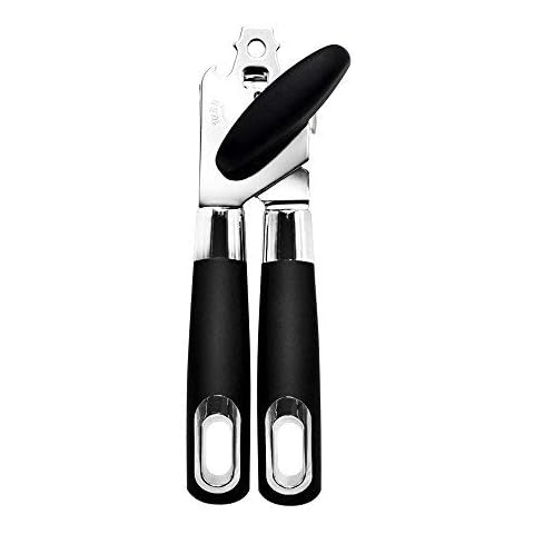 Dimoxii Manual Can Opener Smooth Edge, Handheld Bottle Tin Opener, Food Grade Stainless Steel Heavy Duty with Anti-slip Hand Grip Cover